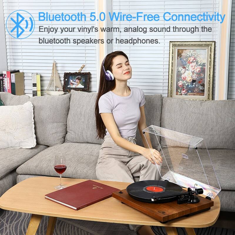 Classic Bluetooth Turntable Vinyl Record Player