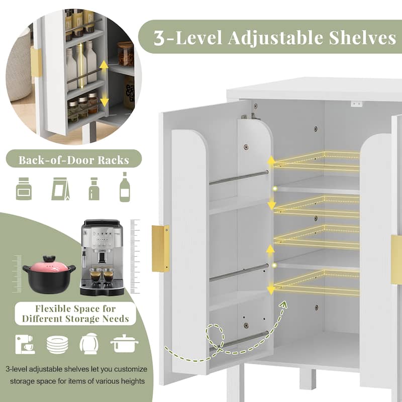 Modern 57.5" Stripe Door Storage Cabinet