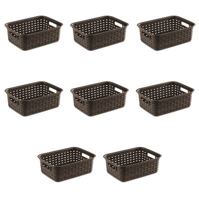 STERILITE Small Weave Baskets, Espresso - Case of 8