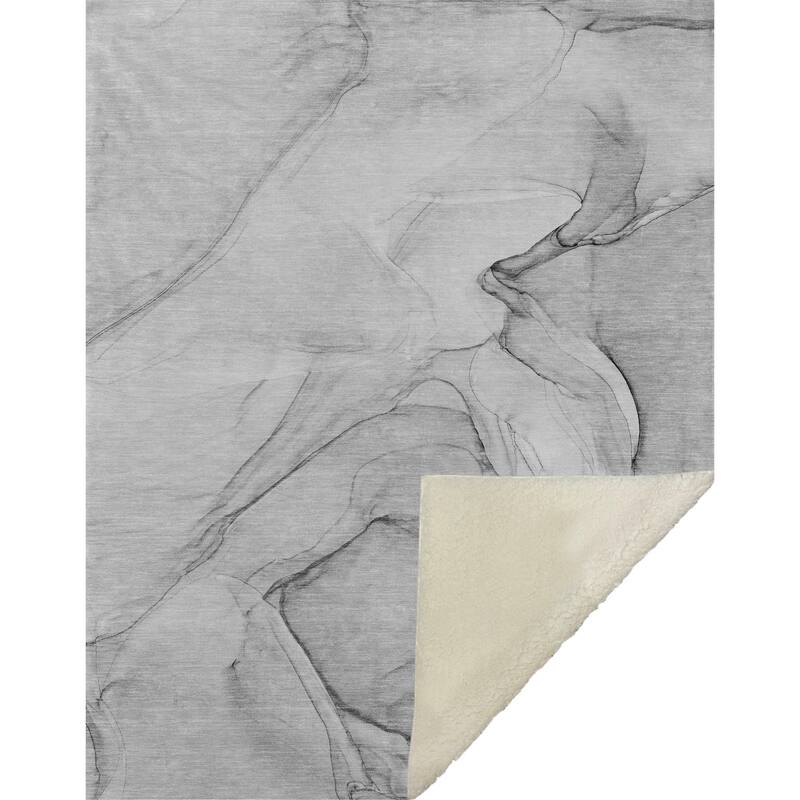 Premium Machine Washable Abstract Contemporary Sherpa Throw Blanket