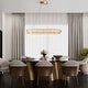 preview thumbnail 15 of 16, Modern Glam LED Crystal Chandelier Rose Gold Island Light for Dining Room - D37" x H64" Max