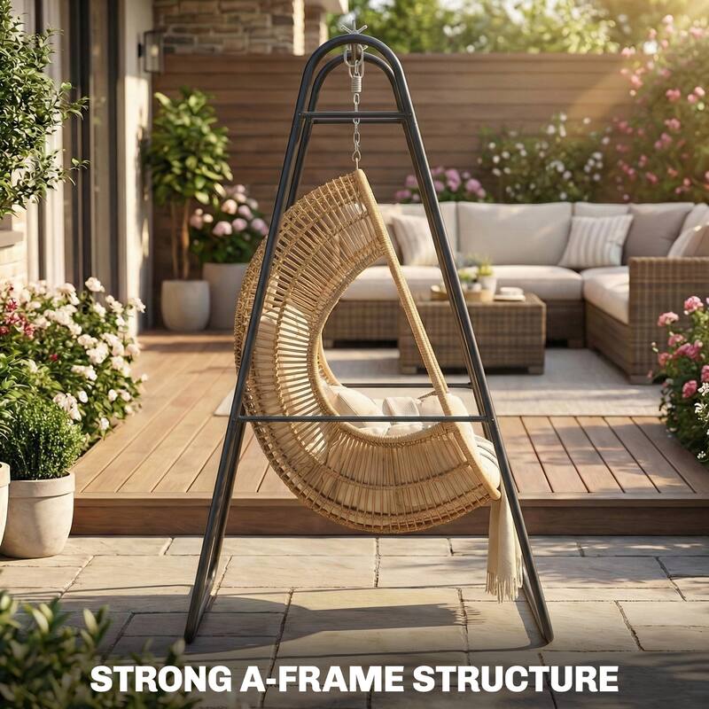Outsunny Hammock Chair Stand Only, Hanging Chair Stand, Heavy Duty Solid Steel A-Frame Construction for Hanging Hammock