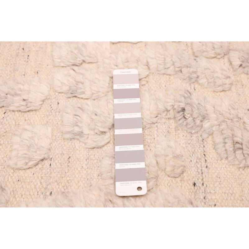 ECARPETGALLERY Hand-knotted Looma Light Grey Wool Rug - 7'6 x 9'10