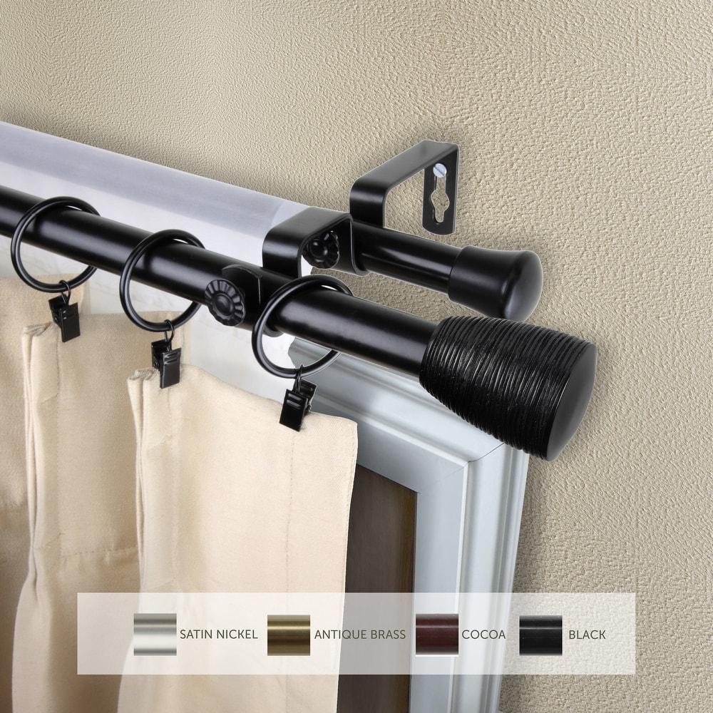 InStyleDesign Zephania Adjustable Double Curtain Rod 13/16 inch dia.