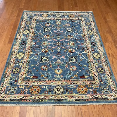 HERAT ORIENTAL Handmade Afghan Mogul Design Wool Rug - 5' x 6'7"