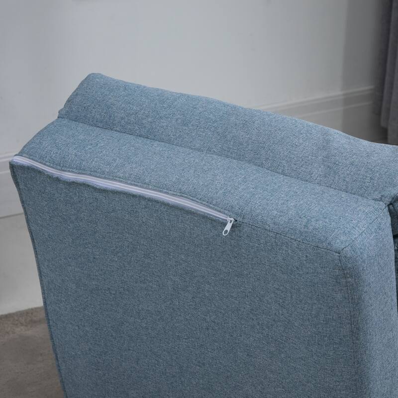 Modern 23.5" Folding Upholstered Buttons Tufted Chaise Lounges Chair with Metal Frame and Pillow