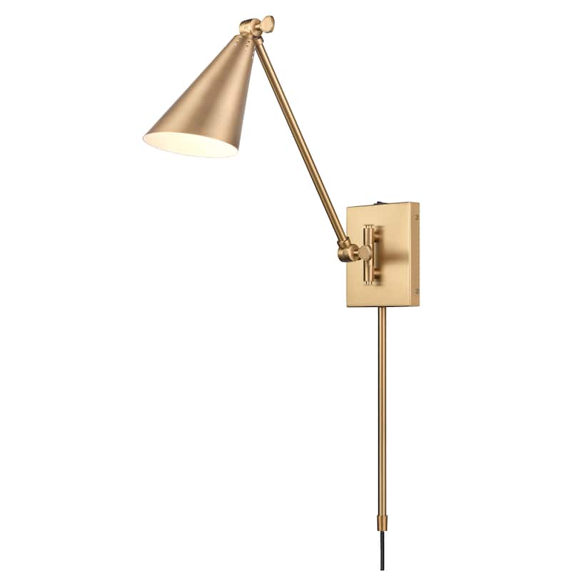 Whitmire 10.25'' High 1-Light Plug-In/Hardwire Sconce - Brushed Gold - Tall - Brushed Gold