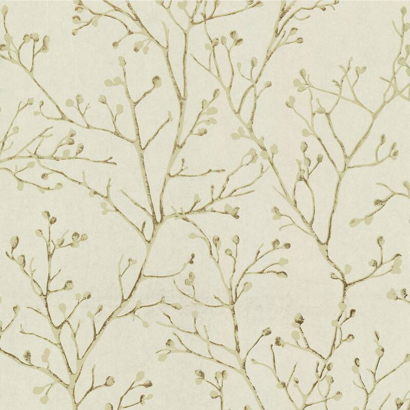 A-Street Prints Koura Gold Budding Branches Wallpaper