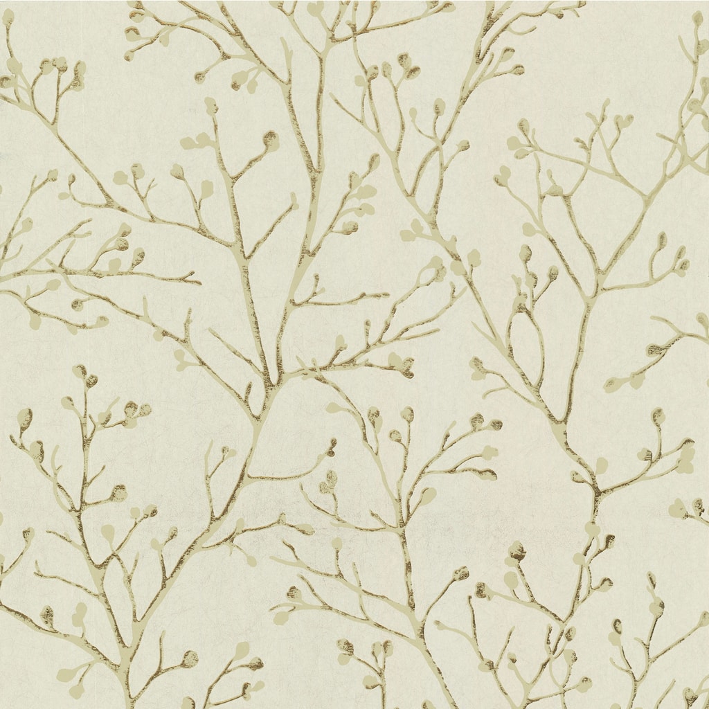 A-Street Prints Koura Gold Budding Branches Wallpaper
