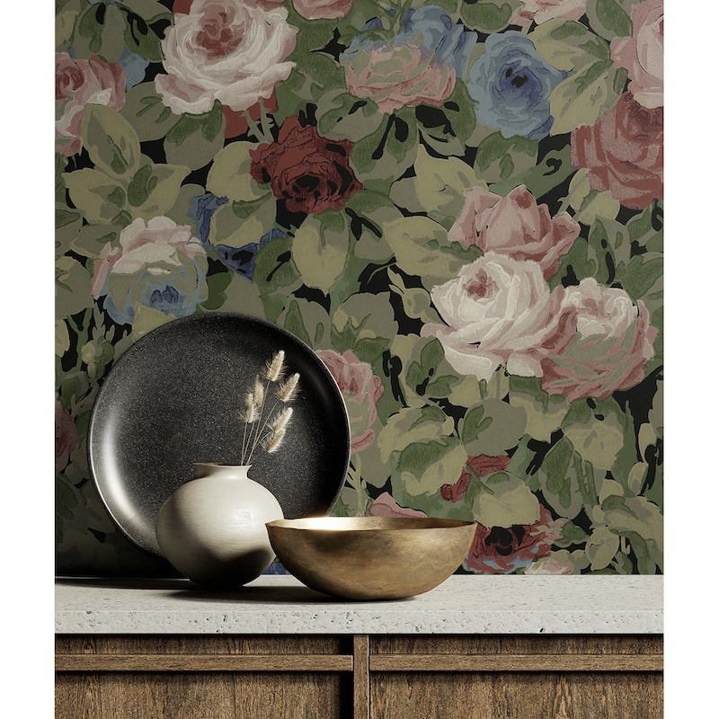 NextWall Rose Garden Peel and Stick Wallpaper