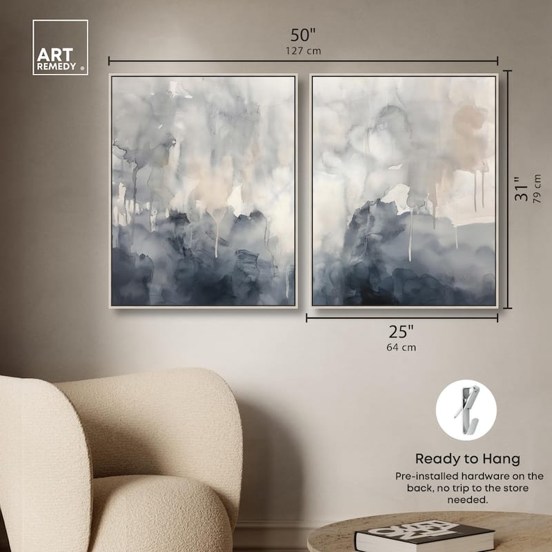 Muted Ocean Hues Canvas Set of 2 by Art Remedy