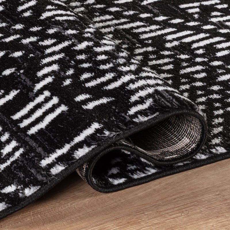Black Ivory Tribal Pattern Stylish and Durable Area Rug