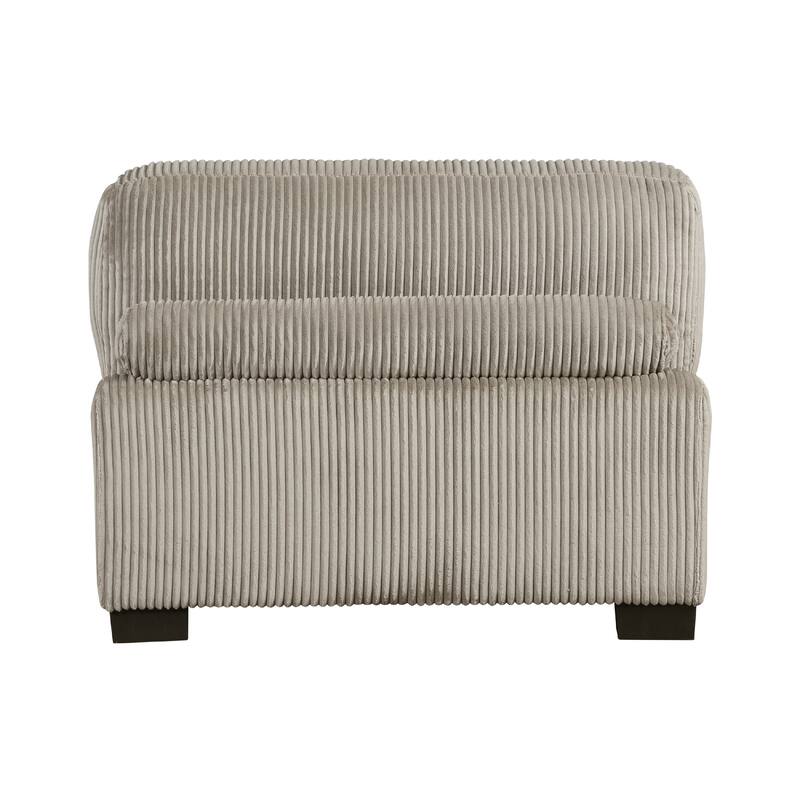 Rix Modular Armless Chair, Lumbar Pillow, Taupe Gray Corduroy, 45 Inch
