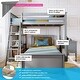 preview thumbnail 5 of 28, Max and Lily L Shaped Twin over Twin Bunk Bed with Bookcase and Desk