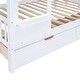 preview thumbnail 12 of 10, Full-Over-Full Bunk Bed with 2 Drawers, Castle Style Bed with 3 Storage Shelves, Storage Bed with Slide, White