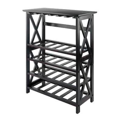 Rio 24-Bottle Wine Rack, Espresso - 28.74 x 13.39 x 35.71 inches