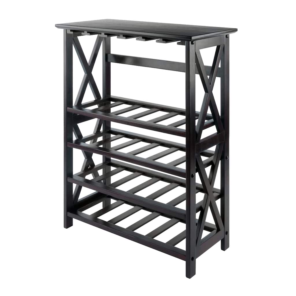 Rio 24-Bottle Wine Rack, Espresso - 28.74 x 13.39 x 35.71 inches