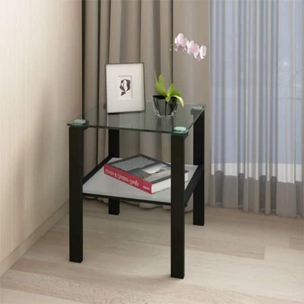 Black tea table glass side table bedroom corner table On Sale Bed