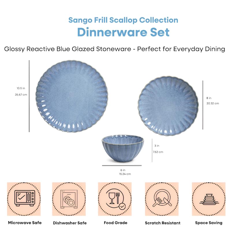 Frill Reactive 12 Pc Dinnerware Set