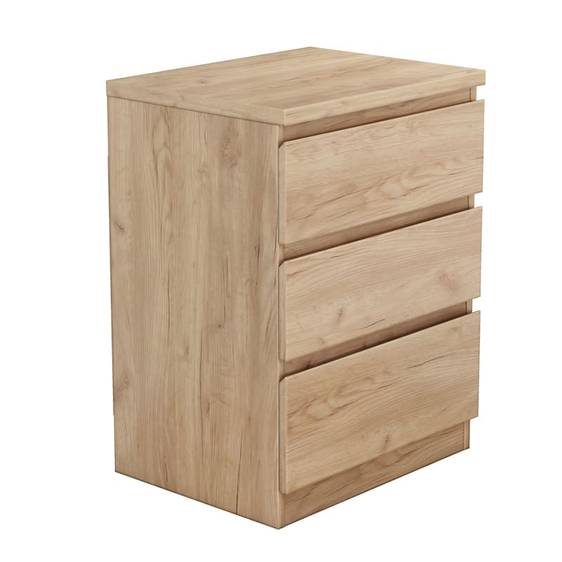 19.7-Inch Nightstand with 3 Drawers, Beside Table with Drawers Handle Free Design,Thickened Top Plate,for Bedroom,Living Room