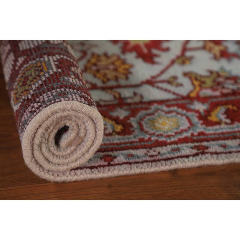 Light Blue Heriz Serapi Indian Rug Handmade Wool Carpet - 2'11"x 5'0"