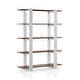 preview thumbnail 6 of 6, Heon Modern Walnut 5-Tier Display Bookshelf by Furniture of America