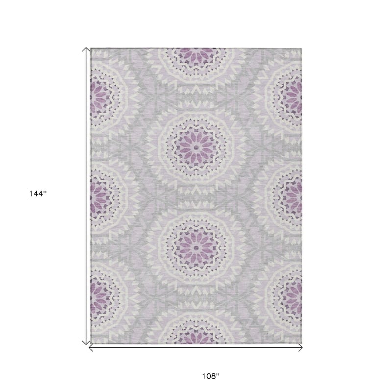 HomeRoots Floral Medallion Transitional Rectangle Outdoor Rug