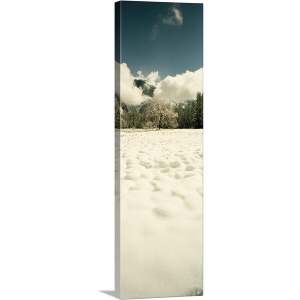 "Snow covered landscape, Yosemite Valley, Yosemite National Park, Mariposa County, California" Canvas Wall Art
