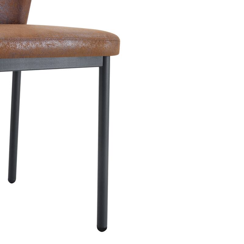 Set of 4 Vertical Stripe Design Dining Chair with Metal Leg Armless Chair Accent Chair Armless Chair for Dining Room