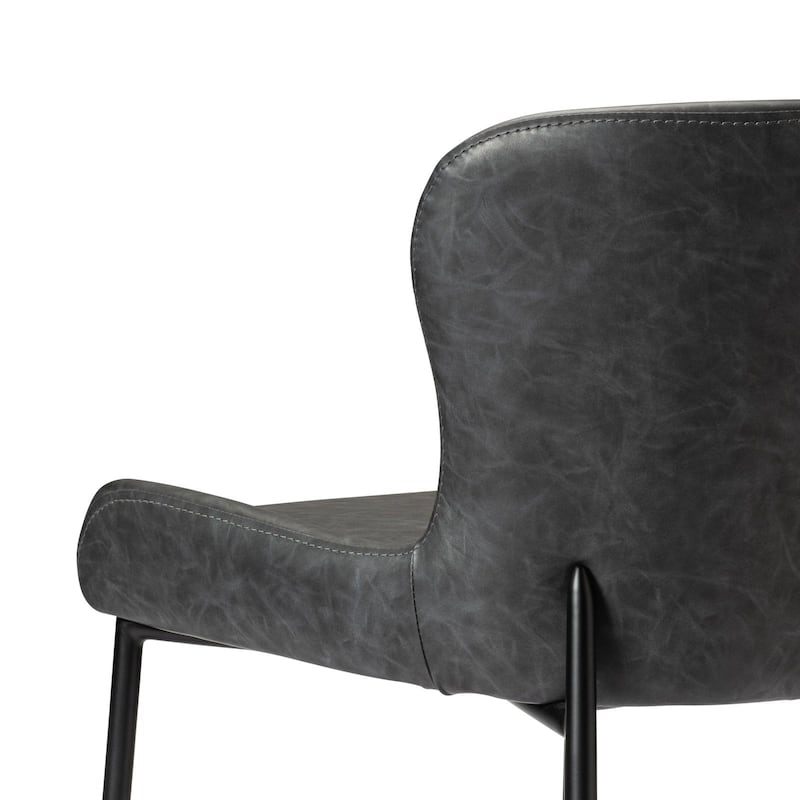 Maven Lane Naomi Metal and Vegan Leather Kitchen Dining Stool
