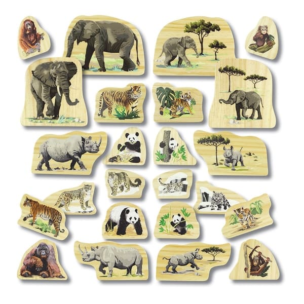 slide 2 of 10, Yellow Door Endangered Animal Families Wooden Characters - Multi Multi - Kids