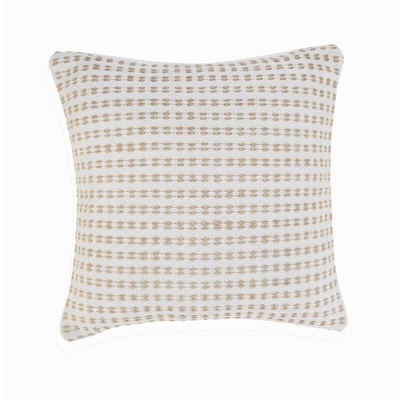 Sevita Ivory and Jute Interwoven Throw Pillow