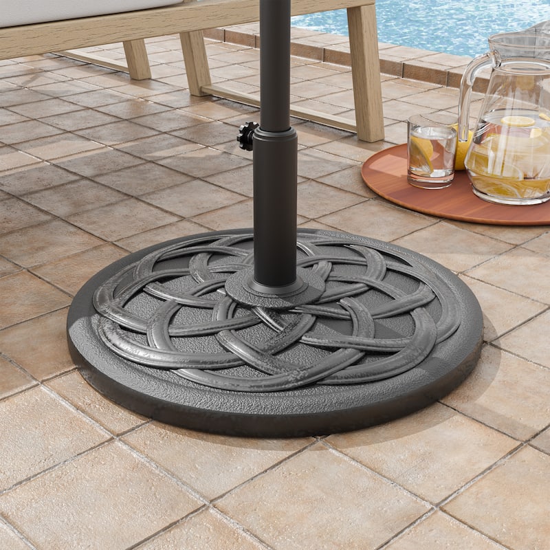 Furniture of America Bliss 9-foot Steel Round Crank Market Umbrella
