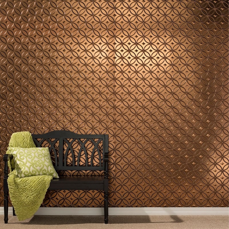 FASÄDE Rings 4-foot x 8-foot PVC Wall Panel in Oil Rubbed Bronze
