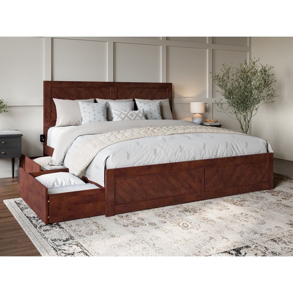 Canyon Platform Bed with Matching Footboard & Storage Drawers