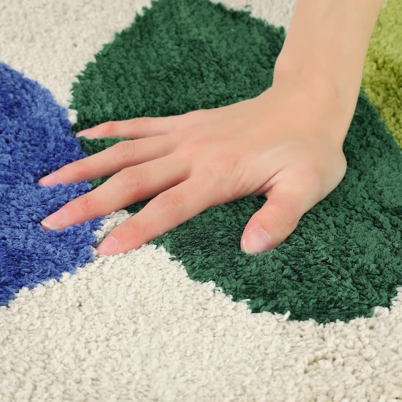 Bathroom Rugs, Soft Plush Bath Mats Non Slip Printing Bathroom Mat Quick Dry Reversible Microfiber Bath Rugs
