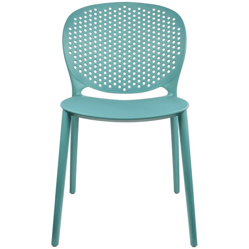 Armless Stacking Molded Matte Dining Side Chairs Patio Indoor Outdoor Kitchen Bedroom Set of 2