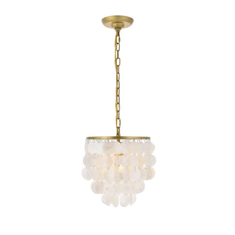 Selene Shell/ Brass 1-light Pendant