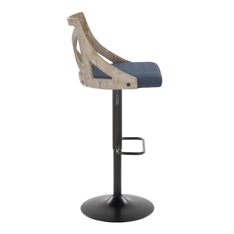 The Gray Barn Charlotte Adjustable Bar Stool with Rounded Rectangular Footrest (Set of 2)