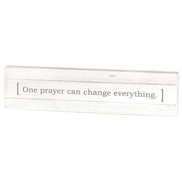 16" Cream White and Black Contemporary Religious Quotes Printed Rectangular Wall Plaque - N/A