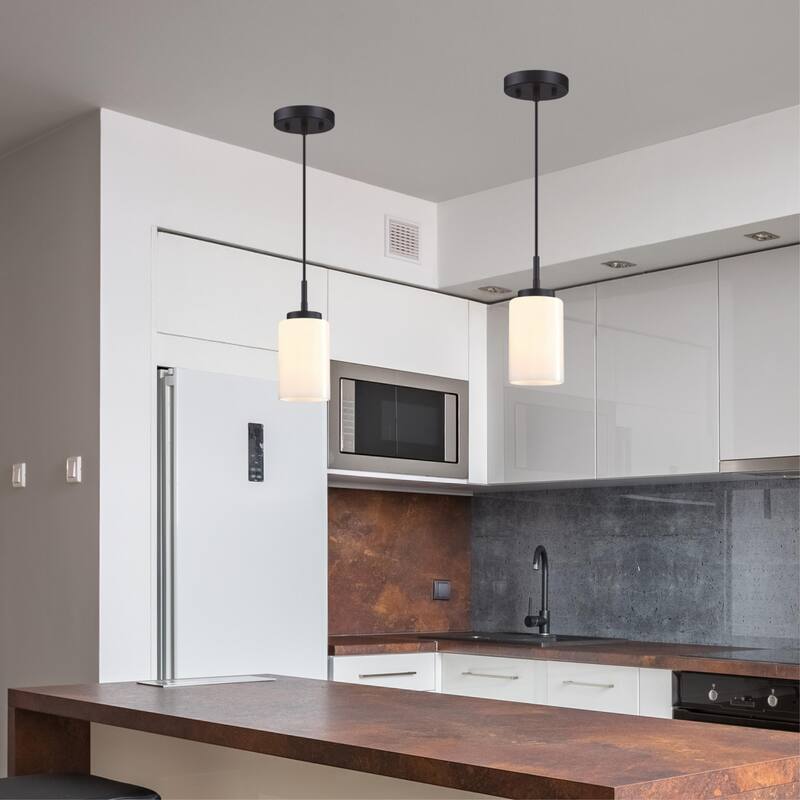 Westinghouse Lighting Shamus One Light Indoor Mini Pendant, White Opal Glass - 1-Light