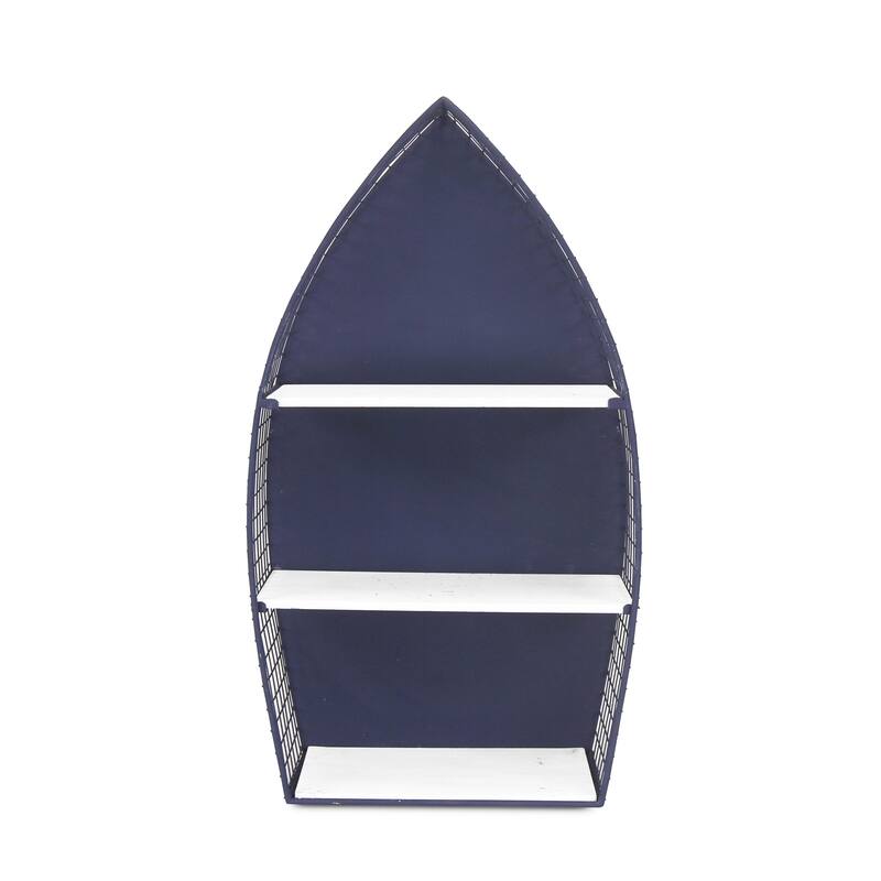 30.25" Blue Unique Caler Rowboat Large Wall Shelf