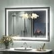 preview thumbnail 120 of 156, UL Certified Black Metal Framed LED Front Light and Backlit Anti-Fog Wall Bathroom/ Vanity Mirror 44" x 30"-Square Corner - Black