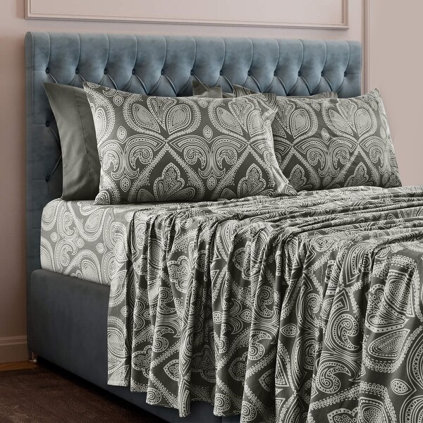 Printed Sheet Set 6 Piece Deep Pocket Microfiber Bedding Sheets On Sale Bed Bath Beyond 39698454