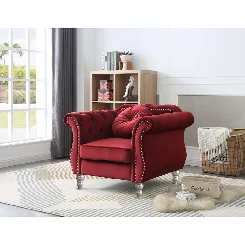 Hollywood Velvet Chair - Burgundy