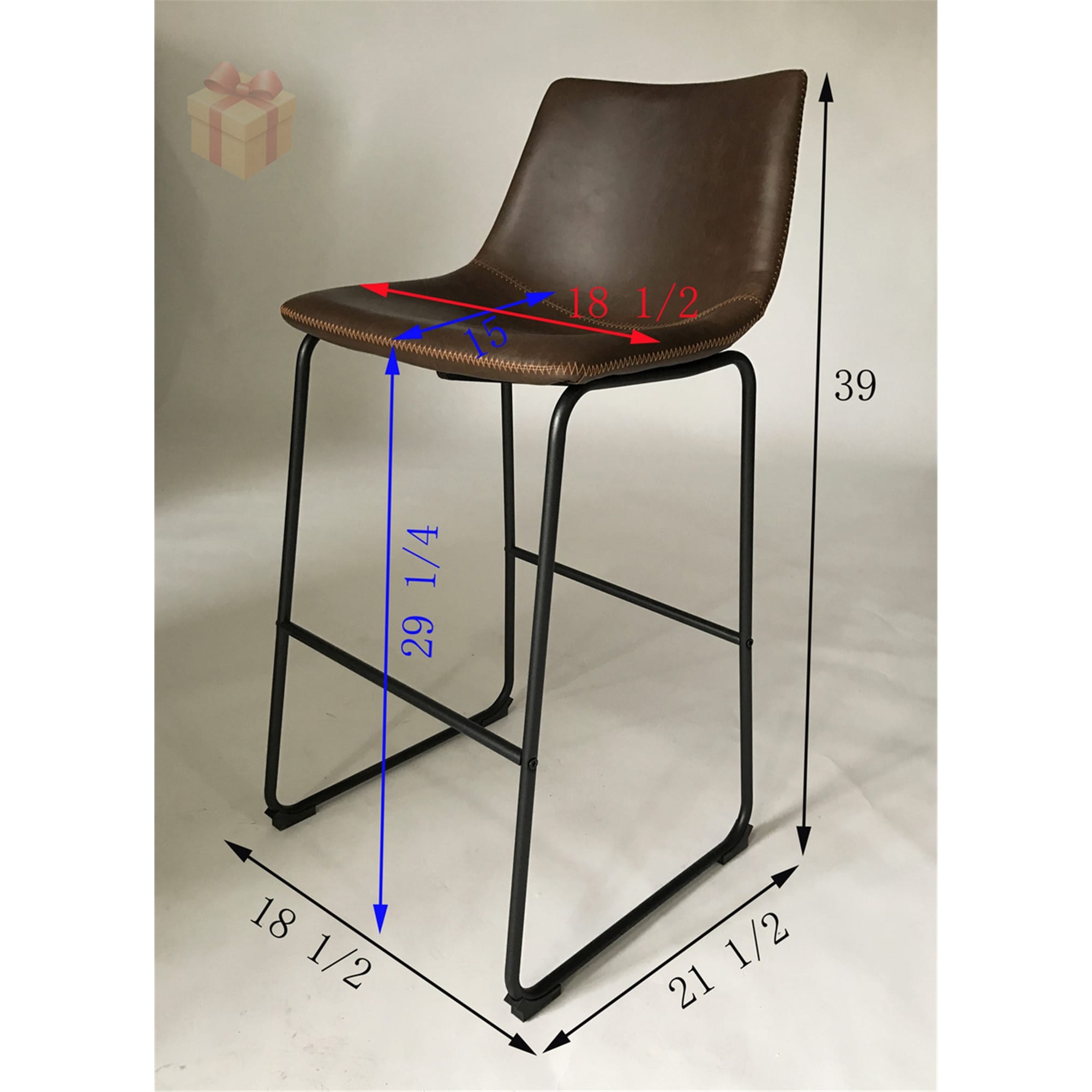 Comfortable and Stylish Set of 2 Adjustable Bar Stools with Padded Seats and Swivel Function for Home and Kitchen