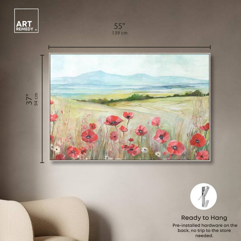 The Poppy Field Canvas by Art Remedy