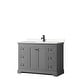 preview thumbnail 58 of 58, Avery 48 Inch Single Vanity, Cultured Marble Top Dark Gray, Black Trim, Carrara Cultured Marble Top