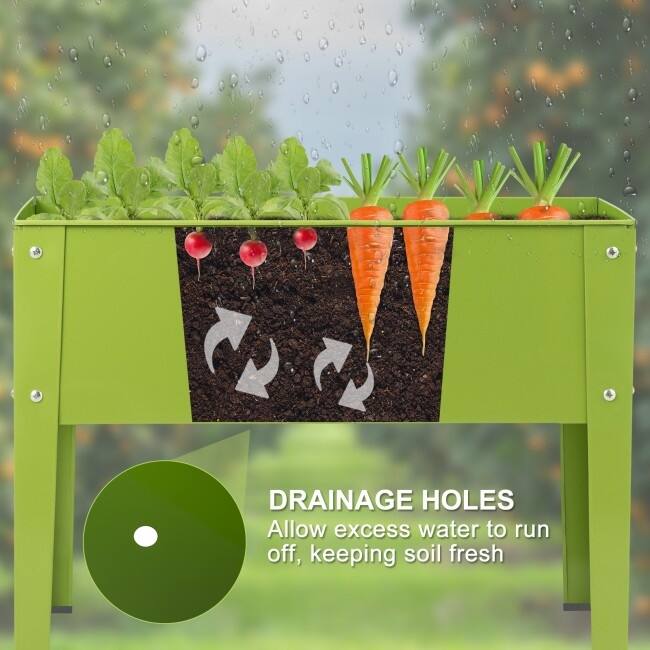 Outdoor Elevated Garden Stand 24.5" x 12.5" Flower Bed Box - 24.5" x 12.5" x 18.0"