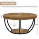 preview thumbnail 12 of 53, 31.7" Round Coffee Table, Rustic 2-Tier Center Table with Storage Open Shelves